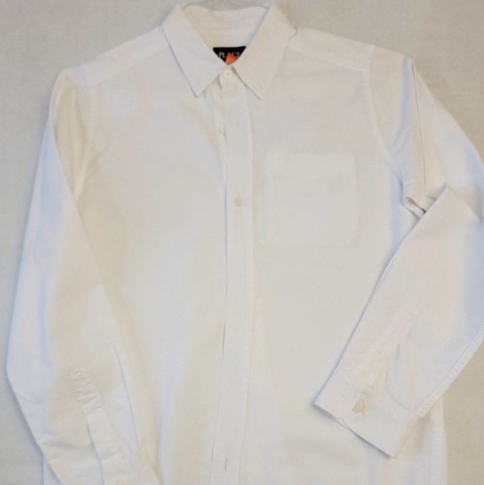 Children's Place boys size 14 white button up shirt